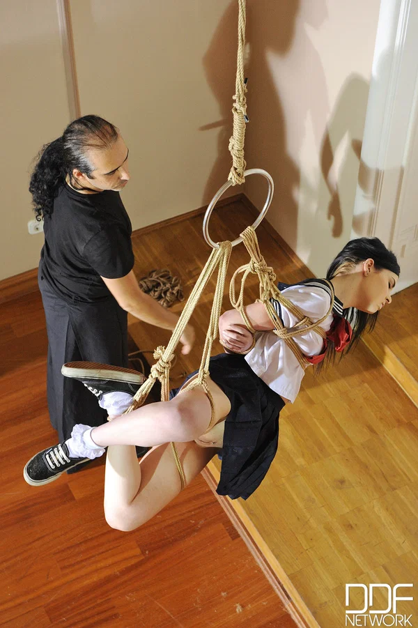 Sexy schoolgirl Amber Nevada has her yummy pussy exposed in rope bondage  - Schoolgirl, Bondage, BDSM, Teen, Fetish, Spanish, Skirt, Uniform, Cute, Clothed  - Photo 11