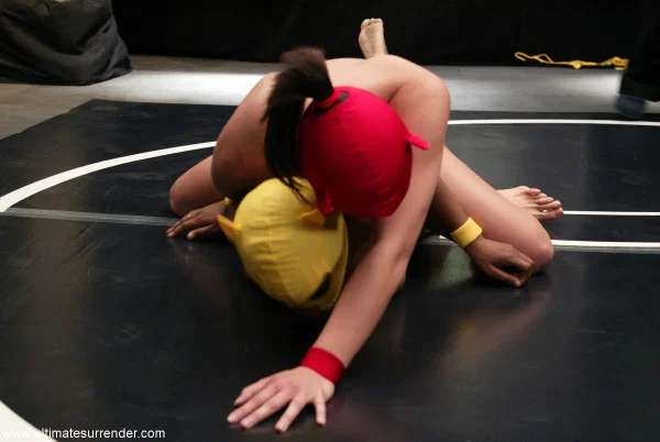 Busty Yellow Kitty getting dominated by strong lesbian Crimson Ninja  - Ebony, Sports, Gym, Amateur, Fetish, Panties, African, BDSM, Lesbian, Bondage  - Photo 2