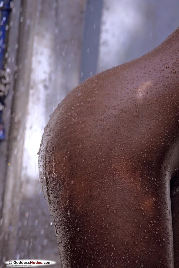 Cutie with a bubble big ass Virginia unveils her body and showers outdoors  - Ebony, Shower, Outdoor, Curly, African, Pussy, Beautiful, Tiny Tits, Ass, Close Up  - Photo 16