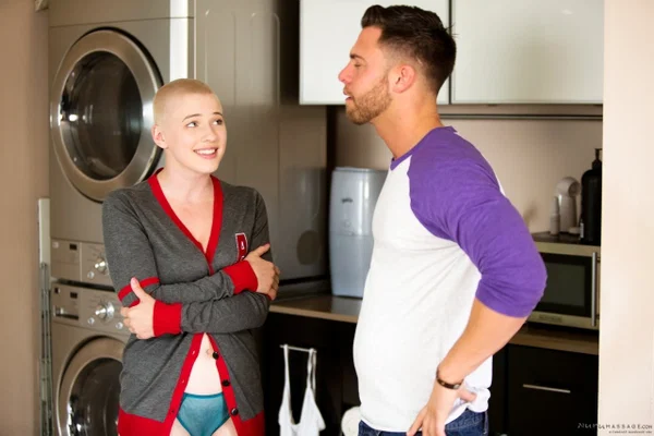 White girl Riley Nixon sports a buzz cut while giving a XXX massage  - Short Hair, Bath, Massage, Redhead, Hardcore, Nipples, Blowjob, Cowgirl, Ass, Natural Tits  - Photo 1