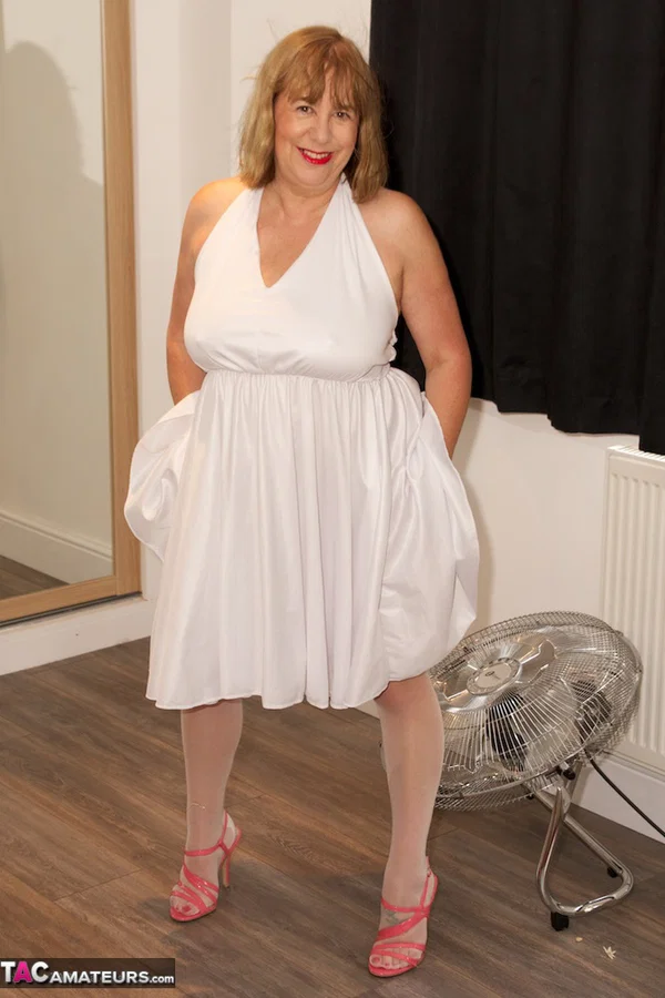 British amateur Speedy Bee removes a pretty dress to show her tits and twat  - Mature, Chubby, Curvy, Thick, Pussy, BBW, Saggy Tits, British, Big Tits, Amateur  - Photo 6