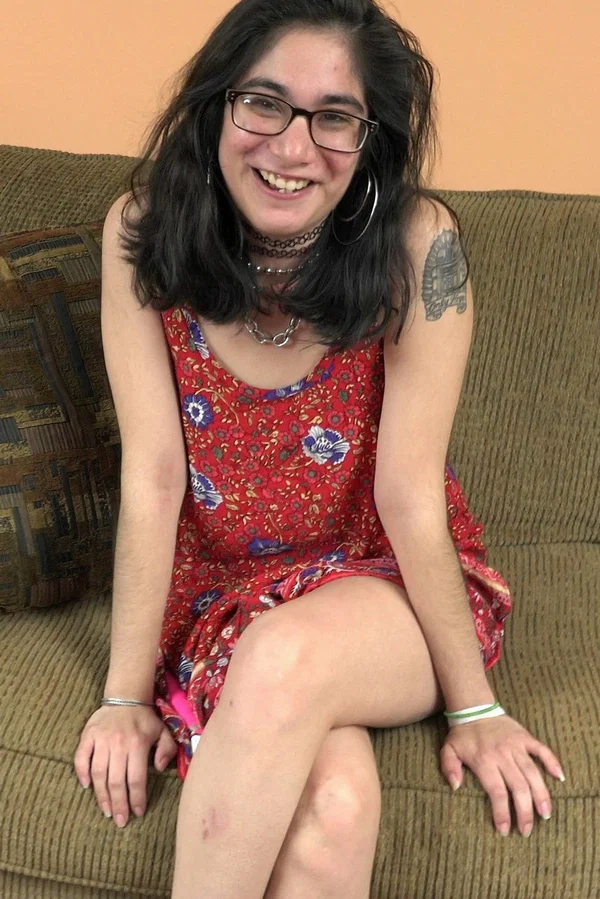 Petite MILF amateur Lucy Sunflower rubs her hungry pussy with a pink toy  - Latina, Amateur, Petite, Pussy, MILF, Glasses, Tiny Tits, Masturbation, Spreading, Dildo  - Photo 1