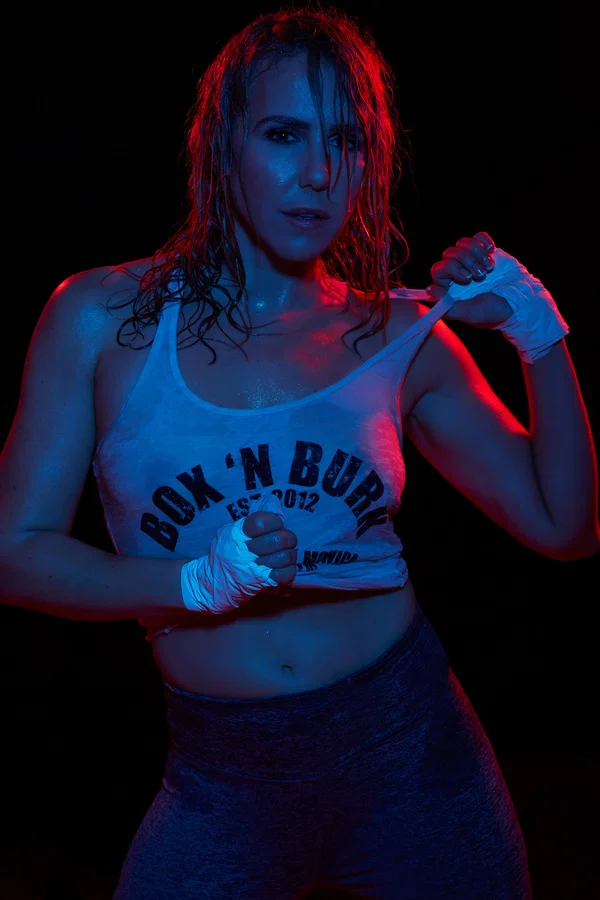 Sexy boxer babe Holly Randall doffs her wet shirt and teases with her tits  - Sports, Mature, Centerfold, MILF, Wet, Redhead, Uniform, Solo, Beautiful, Big Tits  - Photo 13