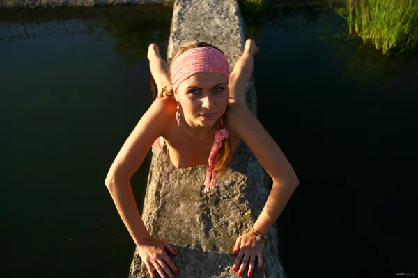 Naked teen models near a canal with her hair in braided pigtails  - Teen, Outdoor, Beautiful, Tiny Tits, Babe, Amateur, Solo, Ass, Spreading, Pussy  - Photo 15