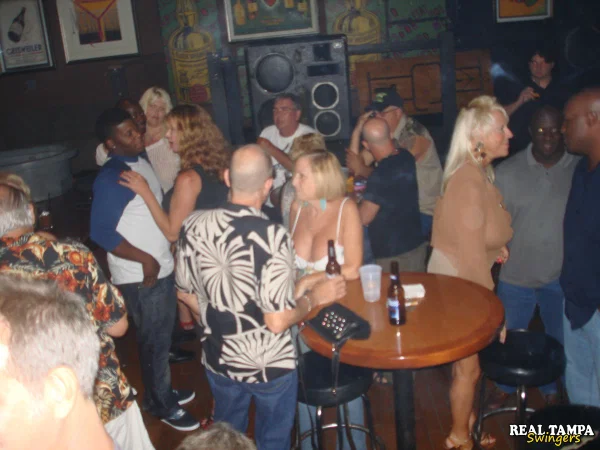 Amateur swingers show off her big breasts at a wild party at the bar  - Granny, Swingers, Mature, Amateur  - Photo 8