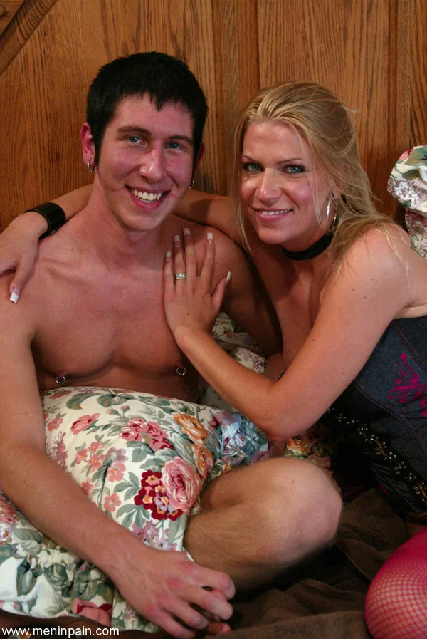 Blonde woman Xana Star has her male lover gagged before they cuddle  - Saggy Tits, Mom, Femdom, Fetish, MILF, Big Tits, Bondage, BDSM, Amateur, Natural Tits  - Photo 13