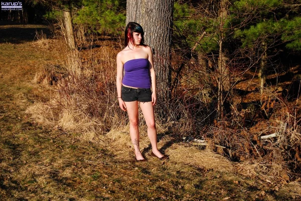 Karups Hometown Amateurs featuring Sabrina Dorota Naked Images  - Teen, Amateur, Outdoor, Cute, Big Tits, Natural Tits, Shorts, Undressing, Beautiful, Tattoo  - Photo 2