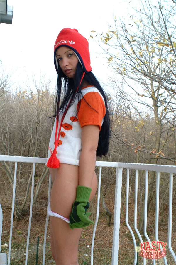 Amateur teen with tiny tits Rana unveils her trimmed clam outdoors  - Teen, Sexy, Panties, Amateur, Outdoor, Cute, Undressing, European, Tiny Tits, Ass  - Photo 12