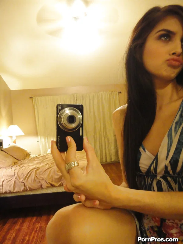 Naughty chick Zoey Kush snapping nude selfies in her bedroom mirror  - Selfie, Girlfriend, Skinny, Brunette, Clothed, Babe, Legs, Undressing, Tiny Tits, Spreading  - Photo 7