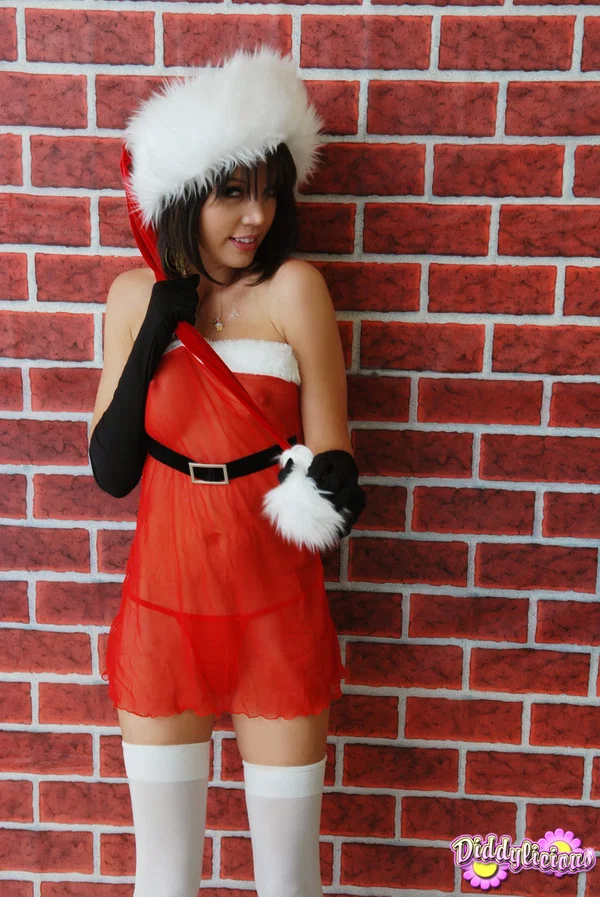 Cute teen Diddylicious takes off Christmas lingerie in a teasing fashion  - Christmas, MILF, Upskirt, Teen, Skinny, Stockings, Skirt, Ass, Spreading, Amateur  - Photo 6