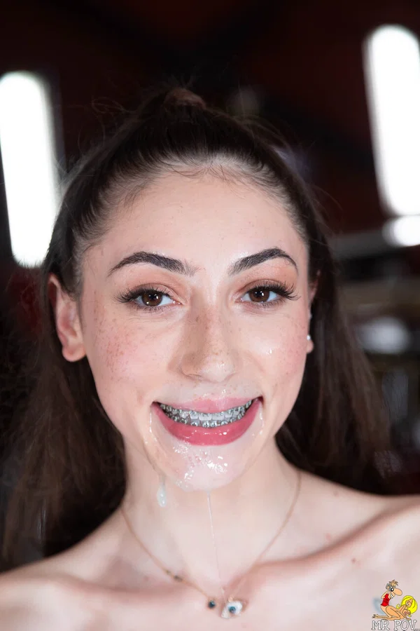Thin girl with braces Tiana Blow undresses before hardcore POV sex  - Petite, Braces, POV, Missionary, Family, Pussy, Pornstar, Brunette, Handjob, Outdoor  - Photo 21