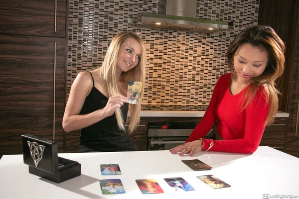 Sexy soothsayer Carmen Callaway seduces Asian Alina Li for kitchen tribbing  - Asian, Teen, Lesbian, Boots, Pretty, Skinny, Pornstar, Feet, Cute, Non Nude  - Photo 5