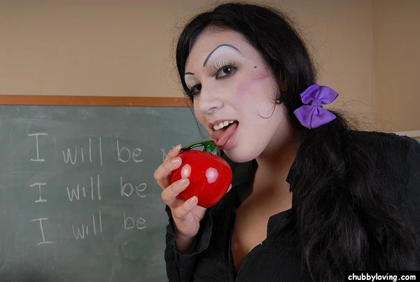Fatty Terina arriving in sex ed classroom dressed in knee high socks  - Mature, BBW, Chubby, Big Tits, Ass, Socks, Boots, Curvy, Clothed, Thick  - Photo 3