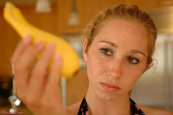 Petite teen Kandice rolls up her dress and masturbates with vegetables  - Amateur, Face, Kitchen, Perfect, Dildo, Clothed, Pussy, Ass, Masturbation, Babe  - Photo 2