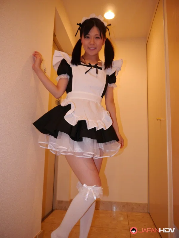 Cute Japanese maid Mai Araki flashes her bald pussy during a solo show  - Schoolgirl, Japanese, Asian, Socks, Uniform, Skirt, Upskirt, Ass, Babe, Beautiful  - Photo 4