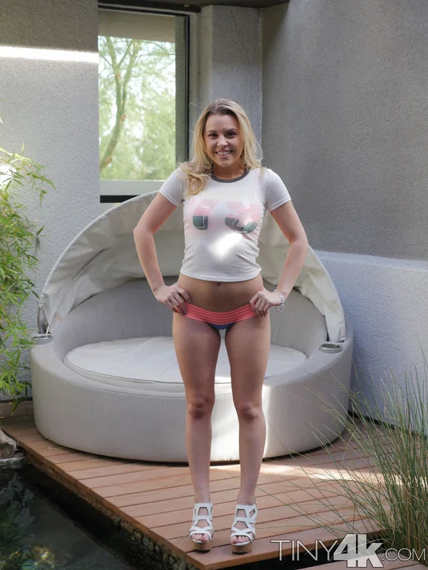 Teen gal Aubrey Sinclair stretches pussy lips and shows her pink twat and anal  - Ass, Blonde, Teen, Babe, Panties, Pussy, Spreading, Shaved, Big Tits, Lingerie  - Photo 1