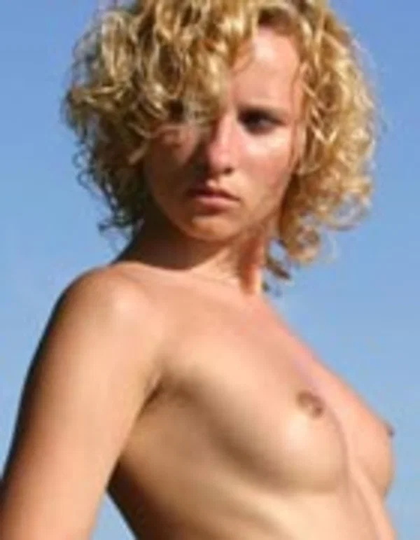 Naked teen with curly blonde hair poses on rocks and sandy ground near water  - Italian, Beach, Teen, Short Hair, Petite, Outdoor, Curly, Feet, Tiny Tits, Glamour  - Photo 21