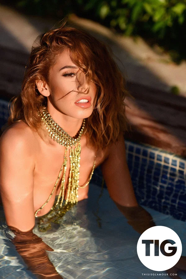 Sexy British babe Gina slowly gets rid of her hot bikini at the pool  - Bikini, Redhead, Ass, Pool, Outdoor, Sexy, Wet, Tiny Tits, Beautiful, Glamour  - Photo 15