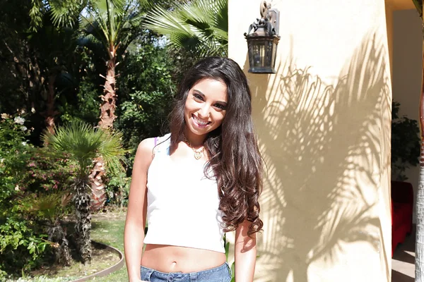 Skinny latina sweetie Trinity St. Clair undressing outdoor  - Skinny, Latina, Outdoor, Babe, Ass, High Heels, Skirt, Legs, Panties, Clothed  - Photo 1