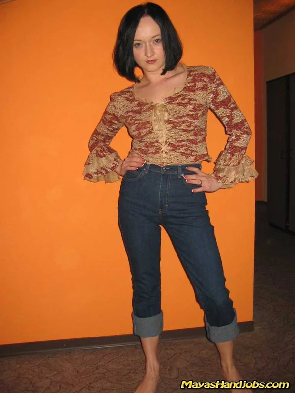 Brunette MILF Mayas Handjobs flaunts her perfect ass and one of her juicy tits  - MILF, Short Hair, Feet, Brunette, Non Nude  - Photo 2
