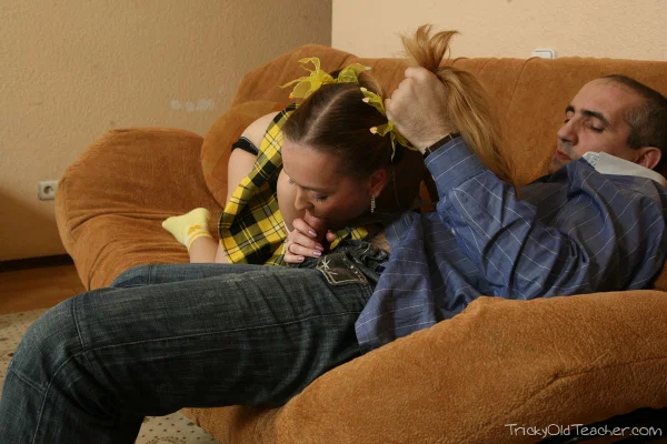 Blonde teen in a short skirt Nadya gets rammed by her teacher at home  - Old Young, Old Man, Teacher, Teen, Reality, Sexy, Skirt, Blowjob, Spreading, Pussy  - Photo 12