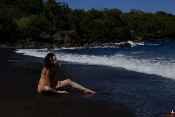 Dark haired beauty Liana gets completely naked on a volcanic beach  - Beach, Beautiful, Outdoor, Wet, Solo, Legs, Spreading, Undressing, Ass, Asshole  - Photo 8