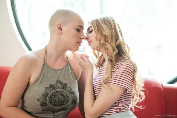 Teen girls Riley Nixon and Ivy Jones have lesbian sex on a red sofa  - Seduction, Short Hair, Pussy Licking, Redhead, Fingering, Hairy, Tribbing, Humping, Lesbian, Big Tits  - Photo 3