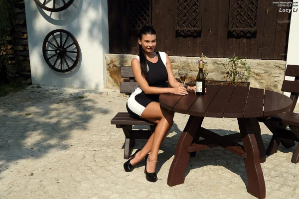 Amateur chick with big boobs inserts a bottle of booze in her snatch  - Outdoor, Lesbian, Amateur, Dildo, Big Tits, High Heels, Legs, Natural Tits, Czech, Pussy  - Photo 1
