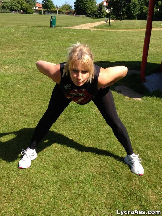 Fitness freak Daniella makes sure everyone notices her ass while exercising  - Yoga Pants, Sports, Mature, Outdoor, Ass, Non Nude, British, PAWG  - Photo 10