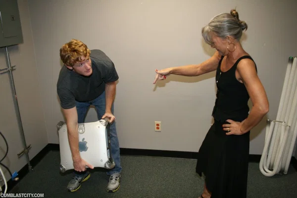 Fully clothed horny granny gives hot handjob and gets cum on face  - Granny, Handjob, Mature, MILF, Big Cock, Reality, Cumshot  - Photo 1