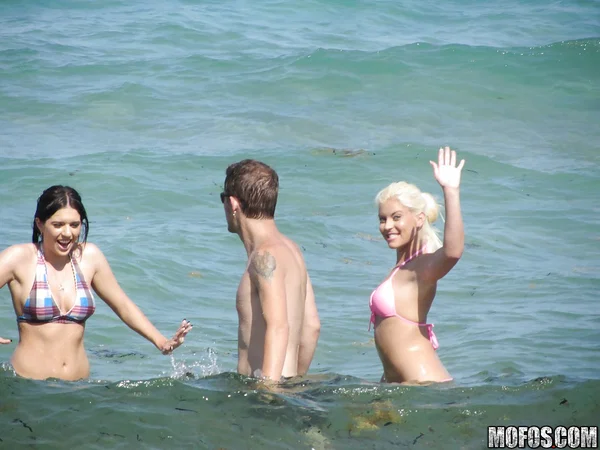 Teens Jazlyn, Shay and Savannah in bikini kissing at the party outdoor  - Party, Beach, Bikini, Teen, Outdoor, Ass, Kissing, Glasses, PAWG, Big Tits  - Photo 7