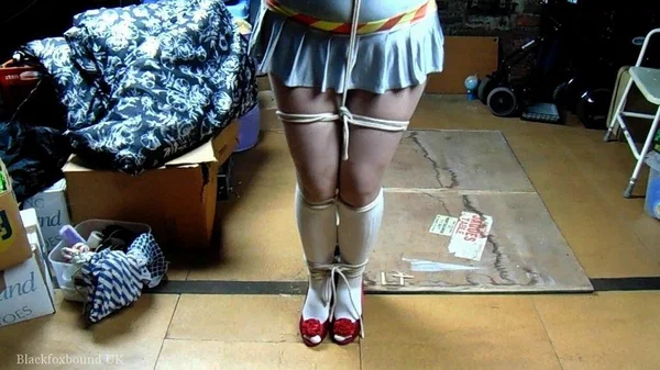Redheaded plumper Mada Rose is tied to an attic post while clothed and gagged  - BDSM, Bondage, Uniform, Socks, Non Nude, Clothed, Skirt, Redhead, High Heels  - Photo 10