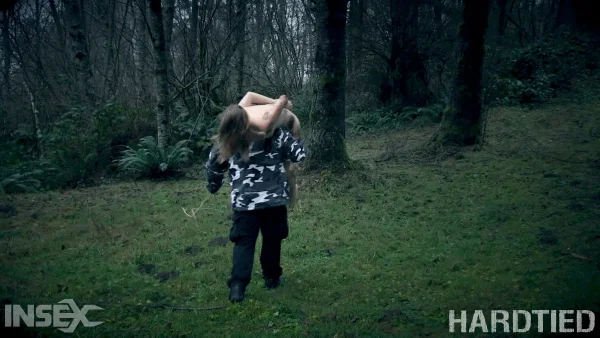White girl Ashley Lane endures humiliating bondage session in the woods  - Bondage, Pussy, BDSM, Face, Spreading, Outdoor, Shaved, Ass, Tiny Tits, Panties  - Photo 8