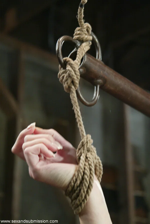 Restrained blonde Hollie Stevens endures being masturbated while suspended  - Bondage, BDSM, MILF, Blonde, White  - Photo 1
