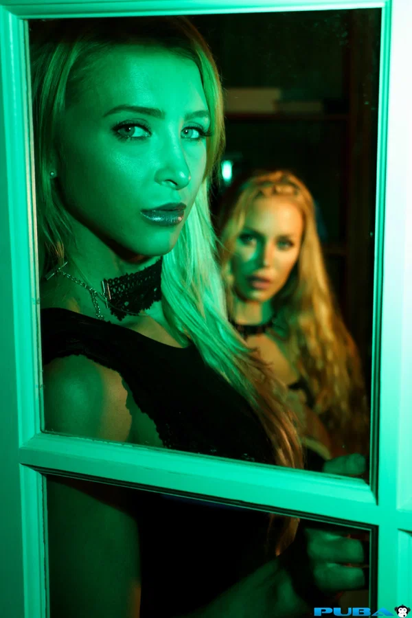 Blonde American pornstars Nicole Aniston and Alix Lynx scissor in the dark  - Boots, Tribbing, Lesbian, Stockings, Blonde, Pornstar, High Heels, Big Tits, Ass, Nipples  - Photo 8