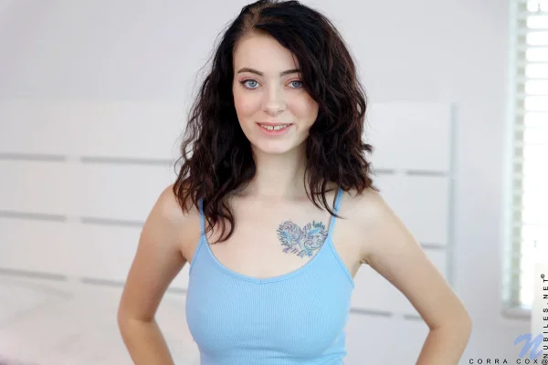Brunette teen Corra Cox holds her tight ass while showing her pink pussy  - College, Ass, Spreading, Skirt, Tiny Tits, Skinny, Pussy, Tattoo, Panties, Natural Tits  - Photo 3