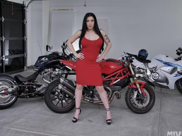 Sexy Latina Cassandra Cain gets orally pleased and screwed by a handsome biker  - Latina, MILF, Ass, Kissing, Hardcore, Clothed, Big Tits, Doggy Style, High Heels, Ass Fucking  - Photo 1