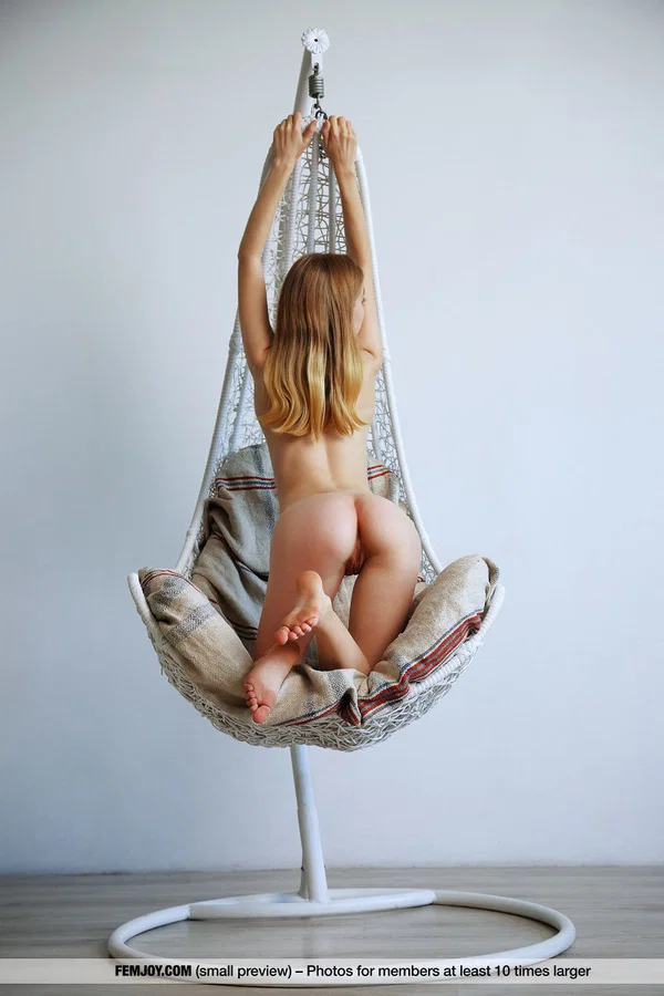Petite teen Shayla displays her tight ass and pussy on a hanging chair  - Skinny, Teen, European, Babe, Shaved, Pussy, Spreading, Model, Ass, Feet  - Photo 11