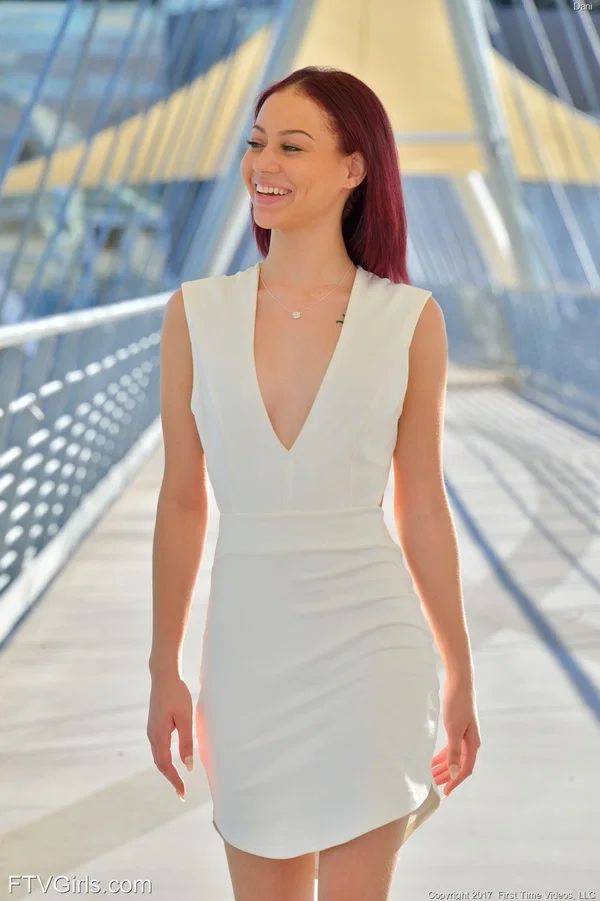 Amateur redheaded babe Dani flashes her small ass and sweet pussy on a bridge  - Public, Dress, Teen, Redhead, Tall, Babe, Sexy, Upskirt, Perfect, Amateur  - Photo 14