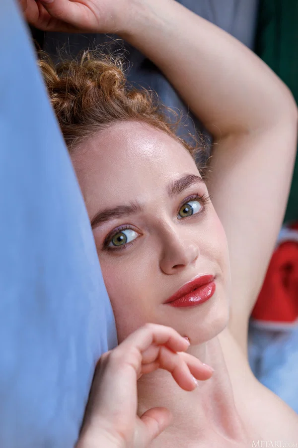 Teen solo girl with red lips and curly hair takes off a bodysuit to get naked  - Flexible, Bodysuit, Russian, Teen, Face, Spreading, Ass, Beautiful, Petite, Asshole  - Photo 15