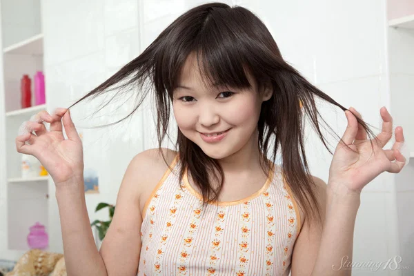 Sweet teen Magna F soaks her hard nipples and shaved pussy in a bathtub  - Asian, Bath, Panties, Wet, Shaved, Pussy, Babe, Beautiful, Solo, Cute  - Photo 6
