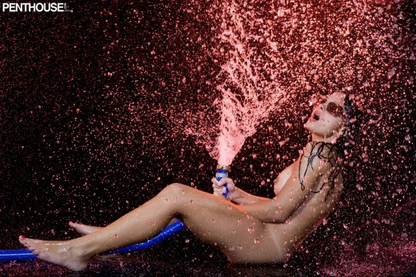 Brunette pornstar in sunglasses Krista Ayne poses naked with a water hose  - Centerfold, MILF, Latina, Glamour, Babe, Model, Beautiful, Glasses, Pornstar, Solo  - Photo 2