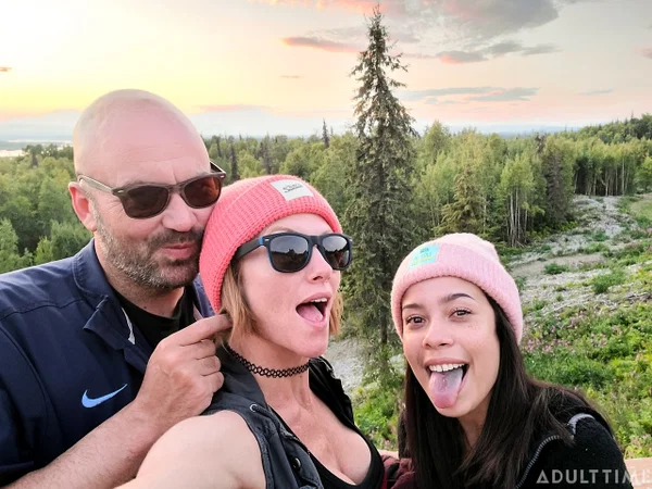 Adult Time starring AKGingersnaps, Lana Mars, Smassh Hot XXX  - Groupsex, Ass Fucking, Glasses, Outdoor, Kissing, Big Tits, Clothed, Shorts, Doggy Style, Ass  - Photo 16