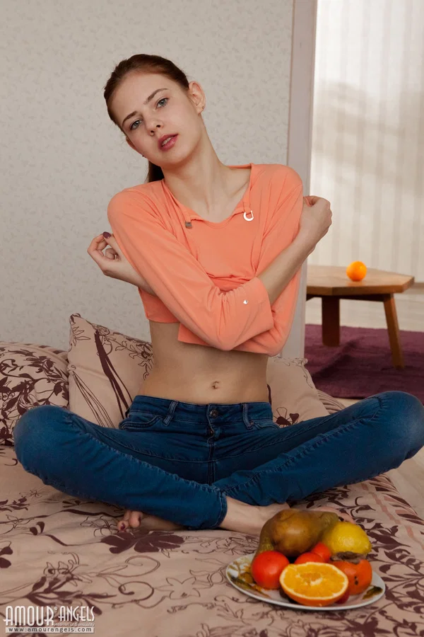 Leggy teen girl removes blue jeans and panties in order to model in the nude  - Teen, Pussy, Skinny, Panties, Jeans, Redhead, Babe, Feet, Tiny Tits, Ass  - Photo 2