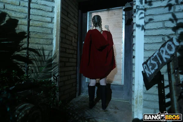 Babe in a Little Red Riding Hood costume exposes her big tits and rides a dick  - Halloween, Cosplay, Hardcore, Facial, Sexy, Boots, Spreading, Pussy, Outdoor, White  - Photo 1
