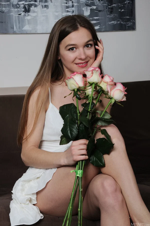 Beautiful teen Kaleesy strips to her heels while holding roses  - Ukrainian, Face, Teen, Pussy, Sexy, Spreading, Upskirt, Ass, Skirt, Cute  - Photo 3