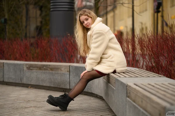 Blonde amateur gets naked in public before showing her tits and twat at home  - Amateur, Babe, Beautiful, Solo, Non Nude, Blonde  - Photo 2
