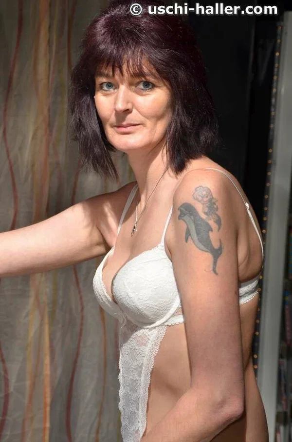 Older housewife Biggi Bitch goes topless in nylons at an adult video store  - Wife, Short Hair, Boots, MILF, Lingerie, Amateur, Brunette, Tattoo, Stockings, Upskirt  - Photo 4