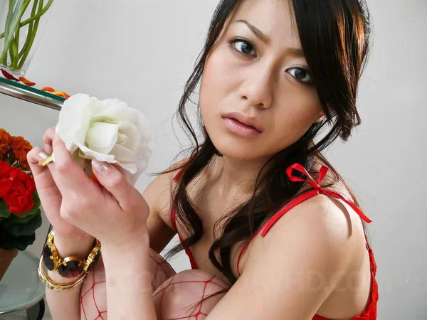 Japanese girl Hina Aisawa squats in fishnet stockings before giving a blowjob  - Japanese, Asian, POV, Blowjob, Deepthroat, Lingerie, Reality, Stockings, High Heels, Brunette  - Photo 2