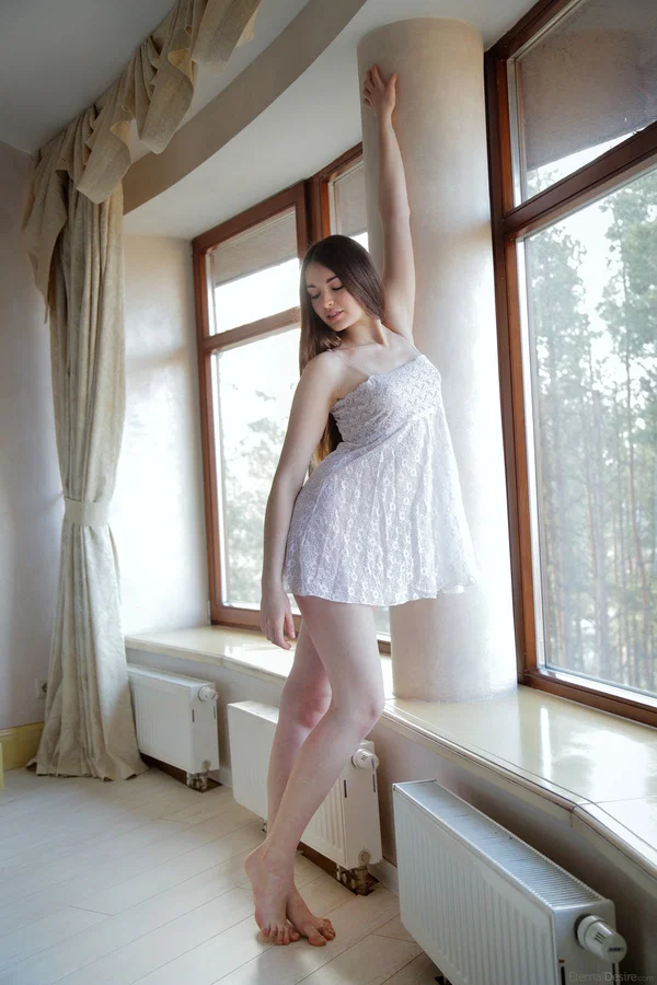 Hot Ukrainian babe Lukki Lima strips off her nightgown and rubs her snatch  - Ukrainian, Teen, Brunette, Beautiful, Solo, Glamour, Cute, Babe, Model, White  - Photo 1